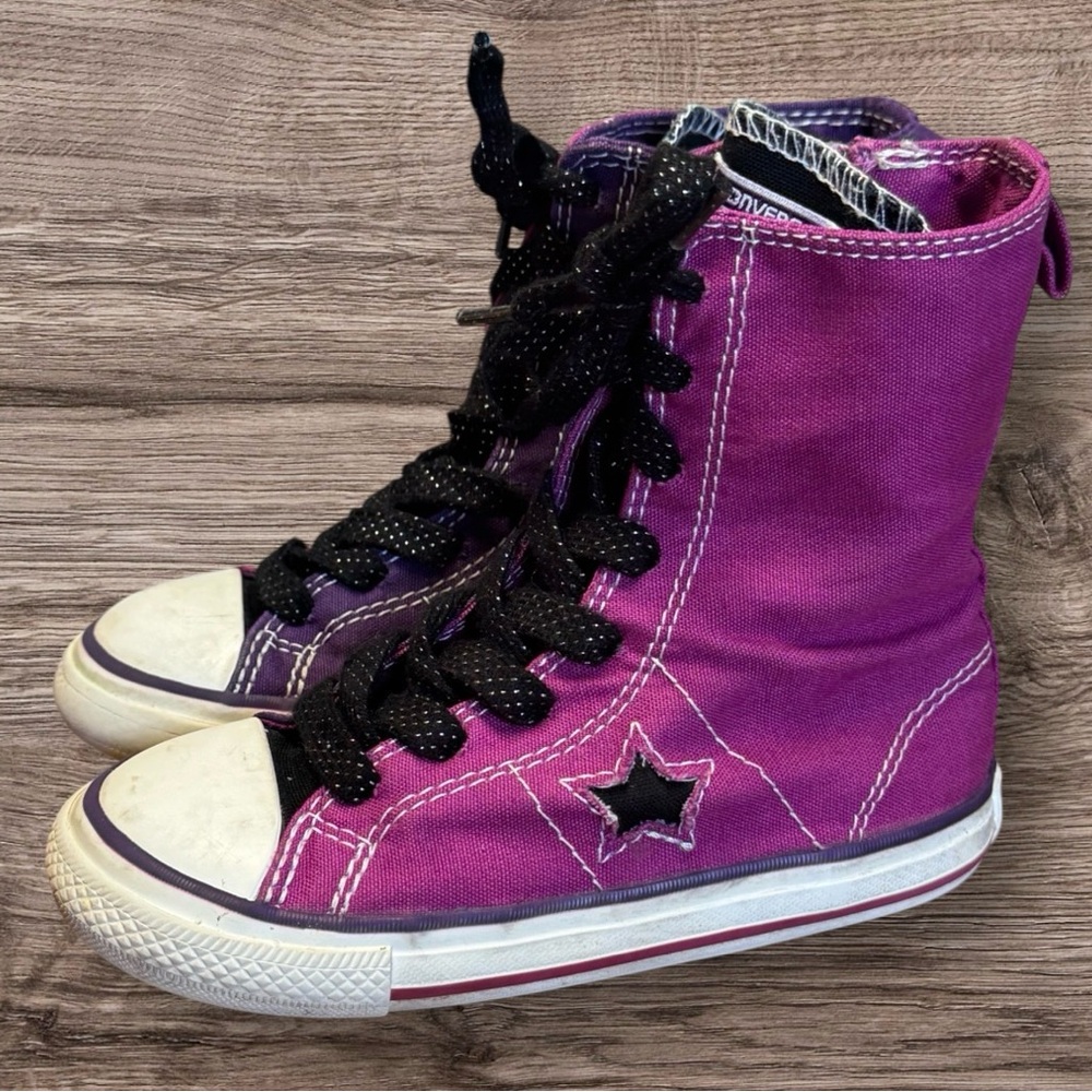 BT23 Converse One Star High Top Sneakers Side Zip Shoes Toddler Size 9